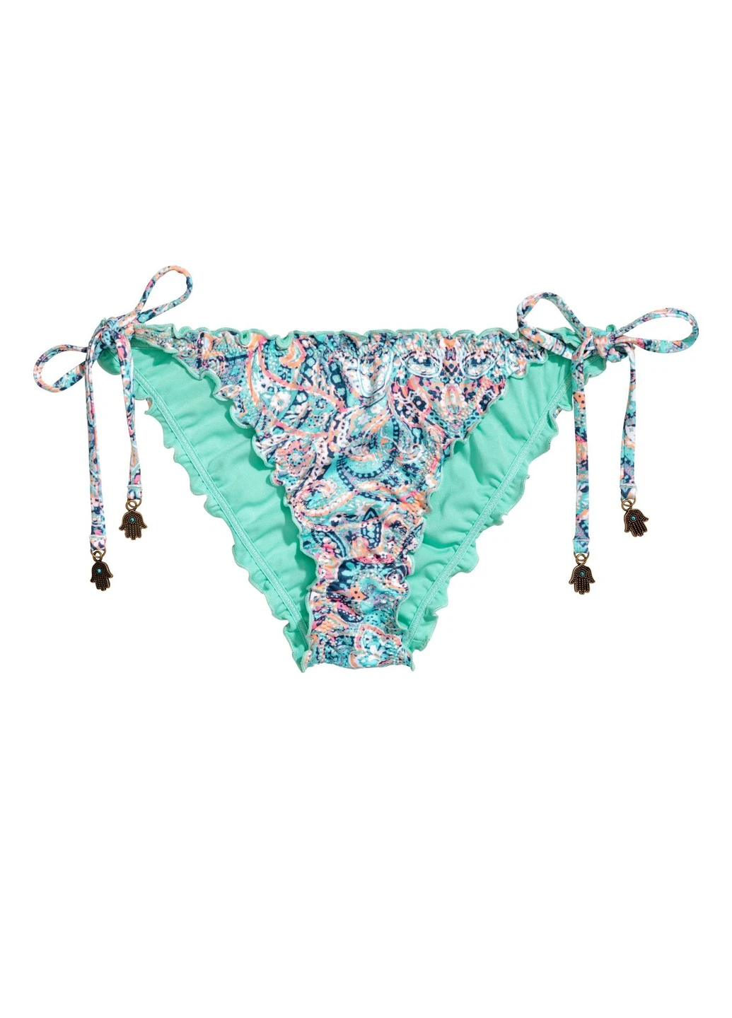 Бирюзовые купальные трусики с рисунком H&M