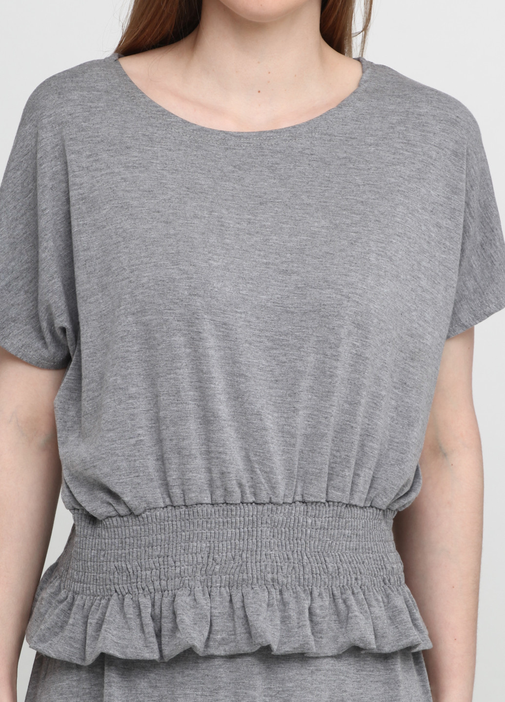 Костюм (футболка, юбка) Dali юбочный однотонный серый кэжуал