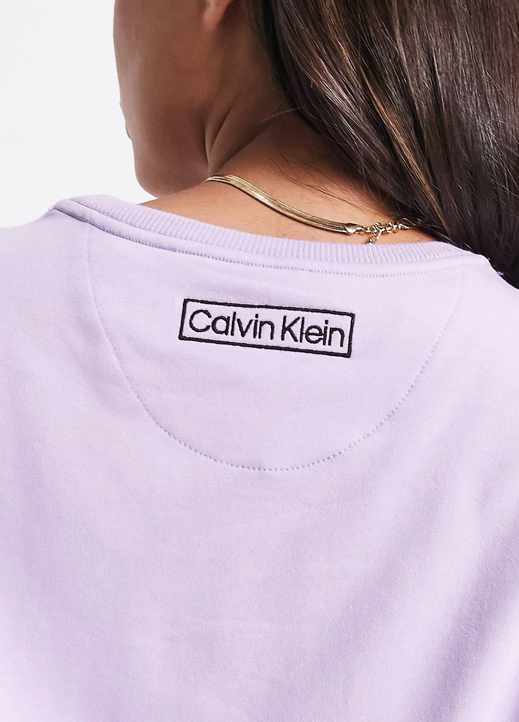 Світшот Calvin Klein - Прямий крій однотонний бузковий кежуал бавовна - (278841076)