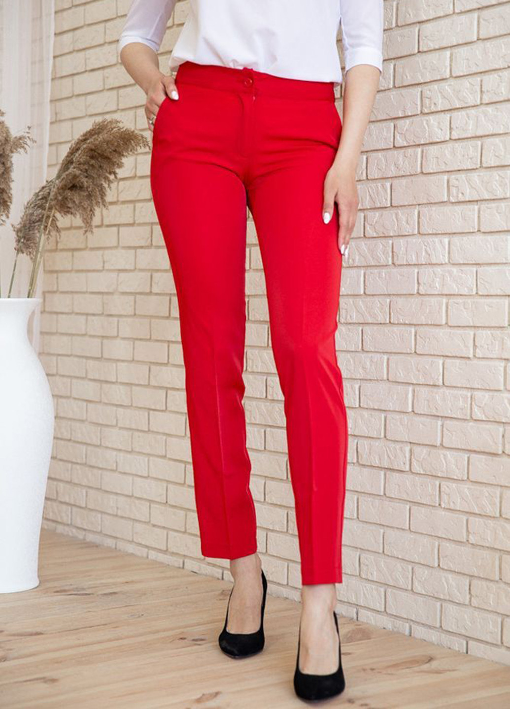 Красные кэжуал демисезонные зауженные брюки Ager