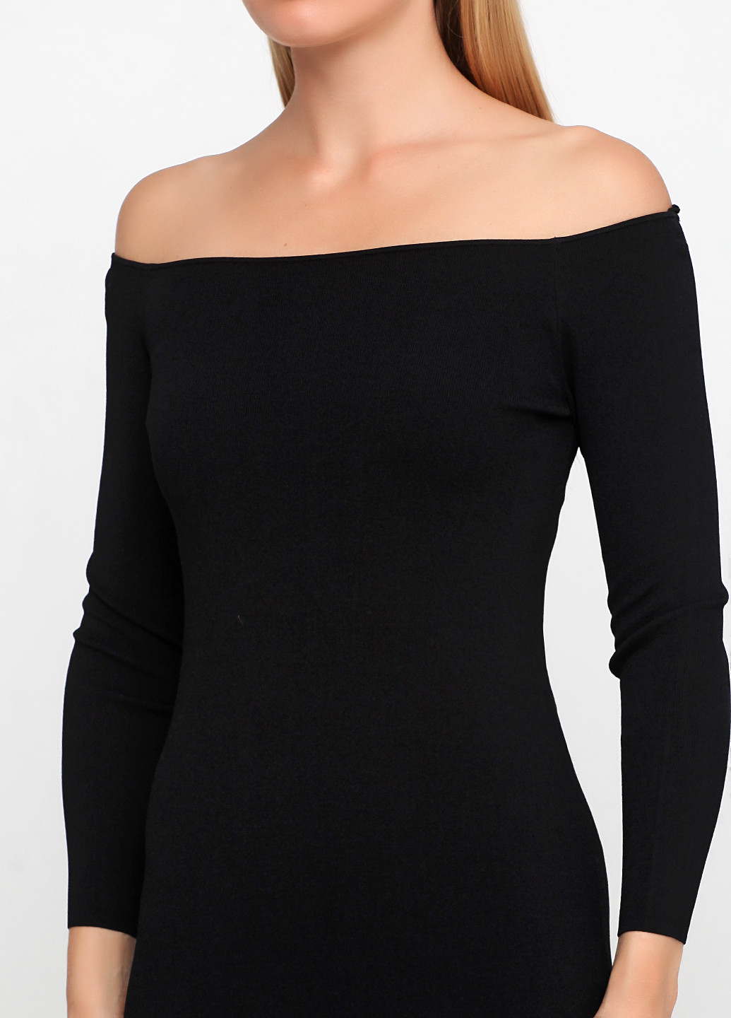 Черное кэжуал платье с открытыми плечами Cos однотонное
