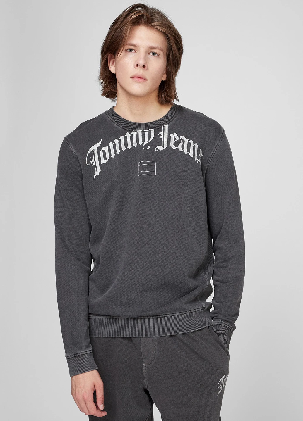 Темно-сірий світшот Tommy Jeans напис без декору (274284915)