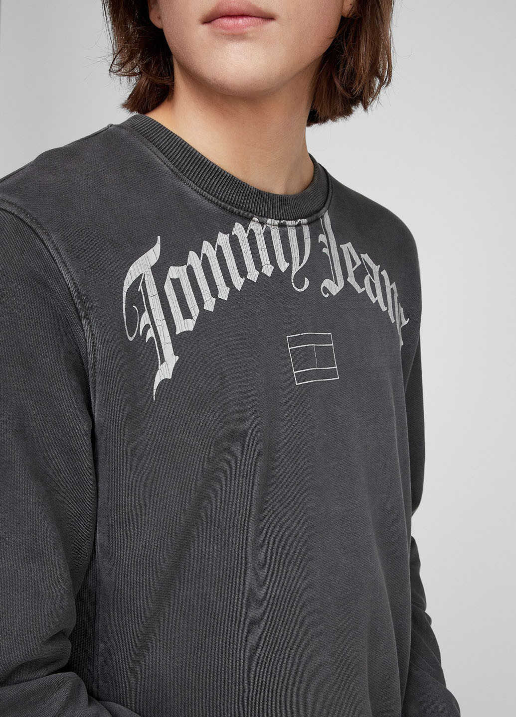 Темно-сірий світшот Tommy Jeans напис без декору (274284915)