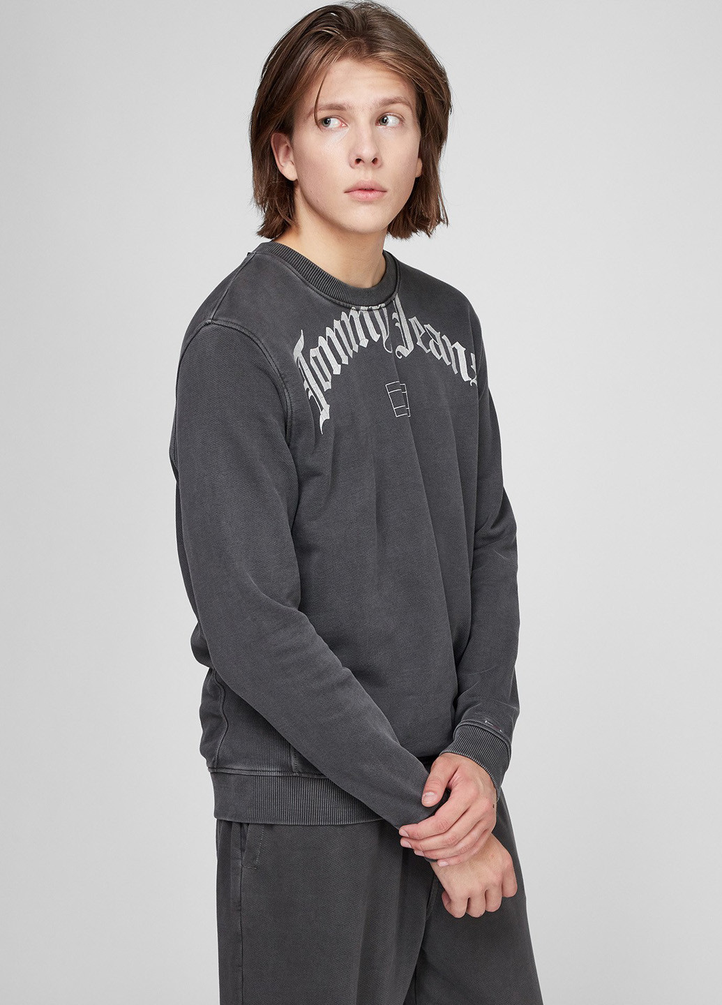 Темно-сірий світшот Tommy Jeans напис без декору (274284915)