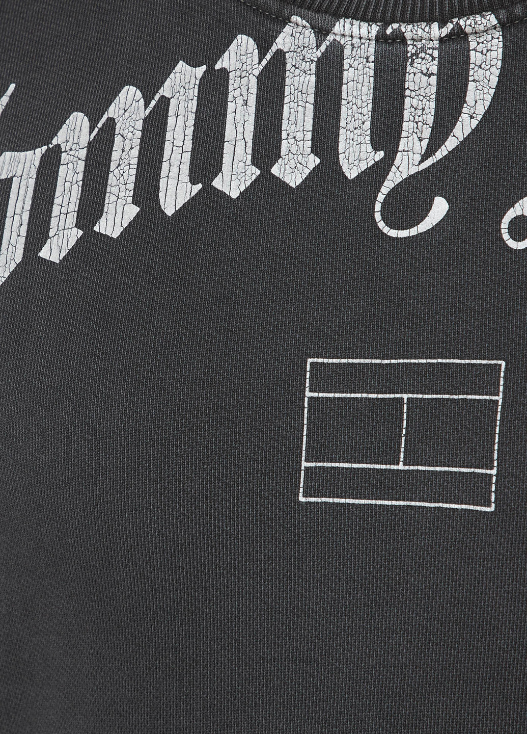 Свитшот Tommy Jeans - Свободный крой надпись темно-серый кэжуал хлопок, трикотаж - (274284915)