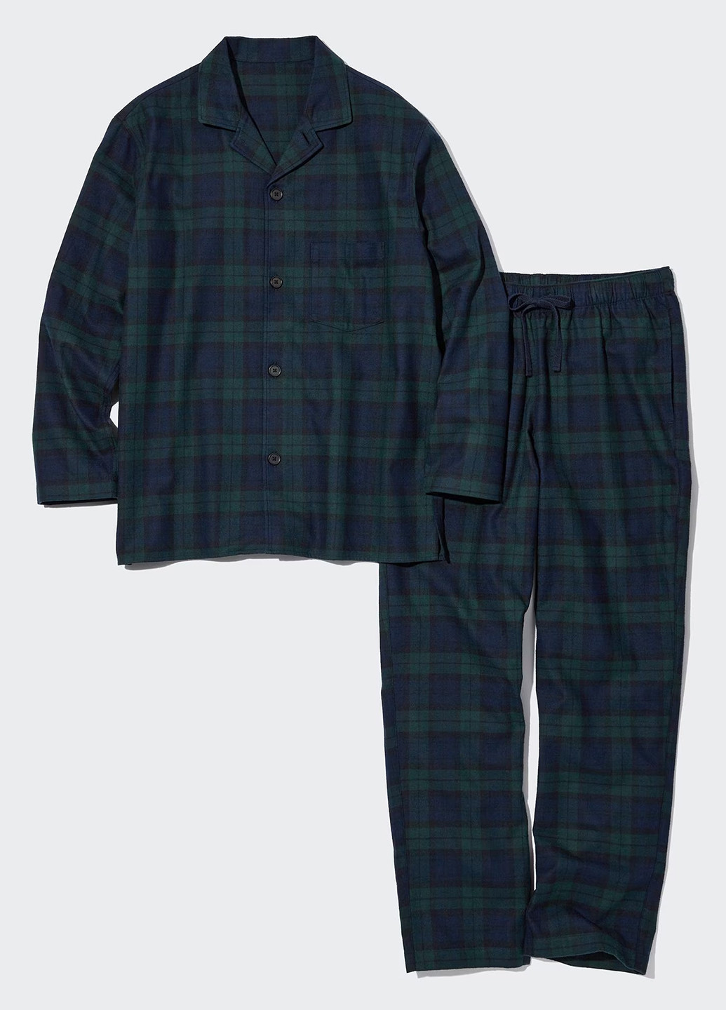 Піжама (сорочка, штани) Uniqlo рубашка + брюки клітинка комбінована домашня бавовна, фланель
