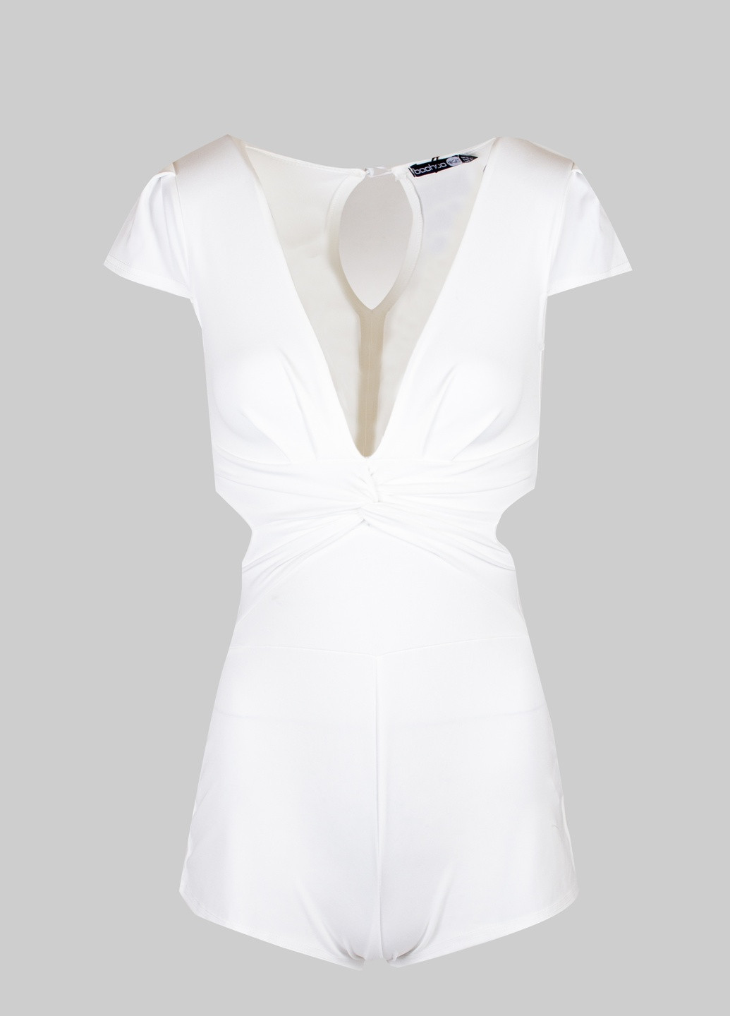 Комбинезон Boohoo однотонный белый кэжуал