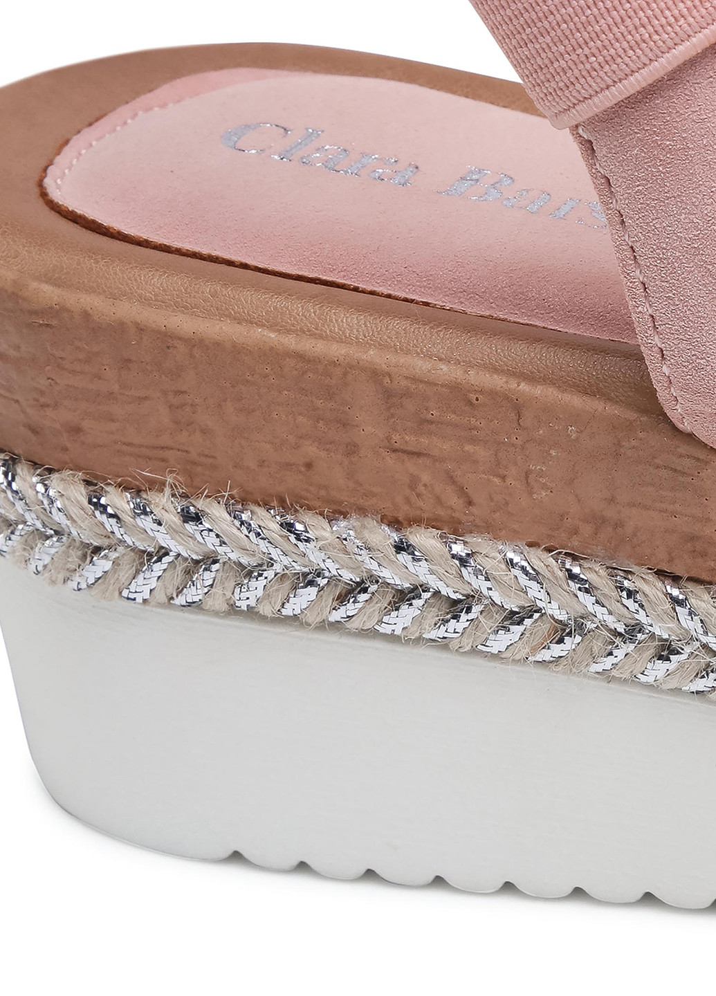 Светло-розовые сандалі clara barson ws2189-13 Clara Barson с ремешком плетение, на плетеной подошве