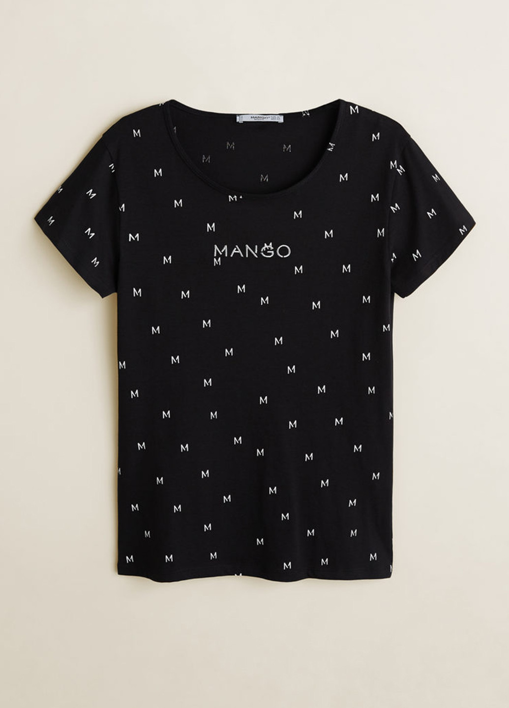 Чорна літня футболка Mango