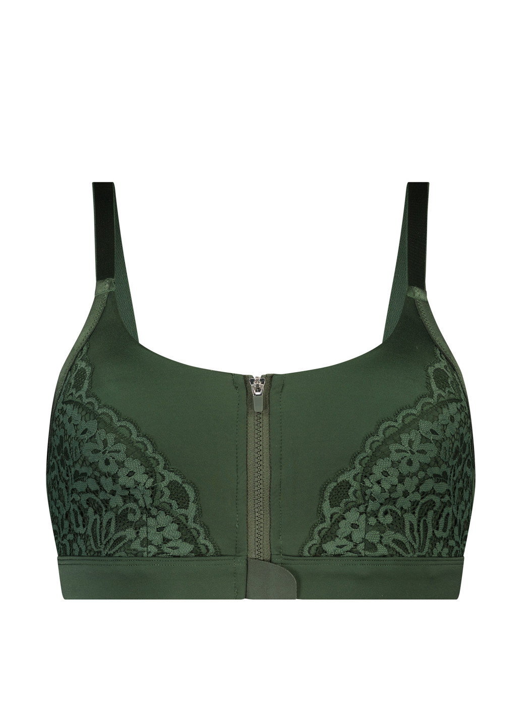 Темно-зелений топ бюстгальтер Hunkemoller без кісточок поліамід