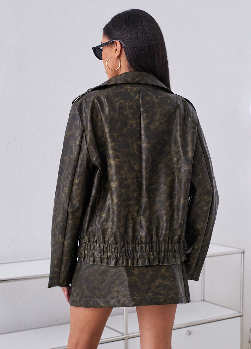 Комбінований демісезонний комплект (куртка, спідниця) SHEIN