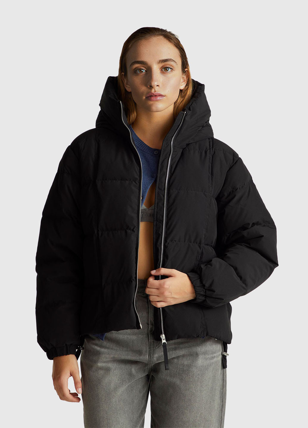 Чорна демісезонна куртка United Colors of Benetton