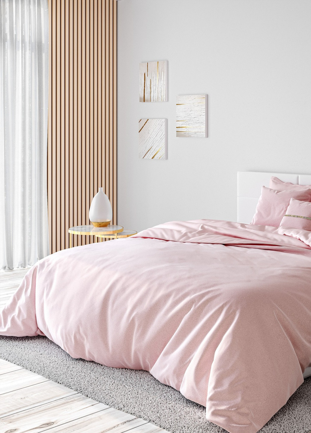 Комплект постельного белья сатин-велюр Shine пудровый (евро) PAGOTI (256519428)