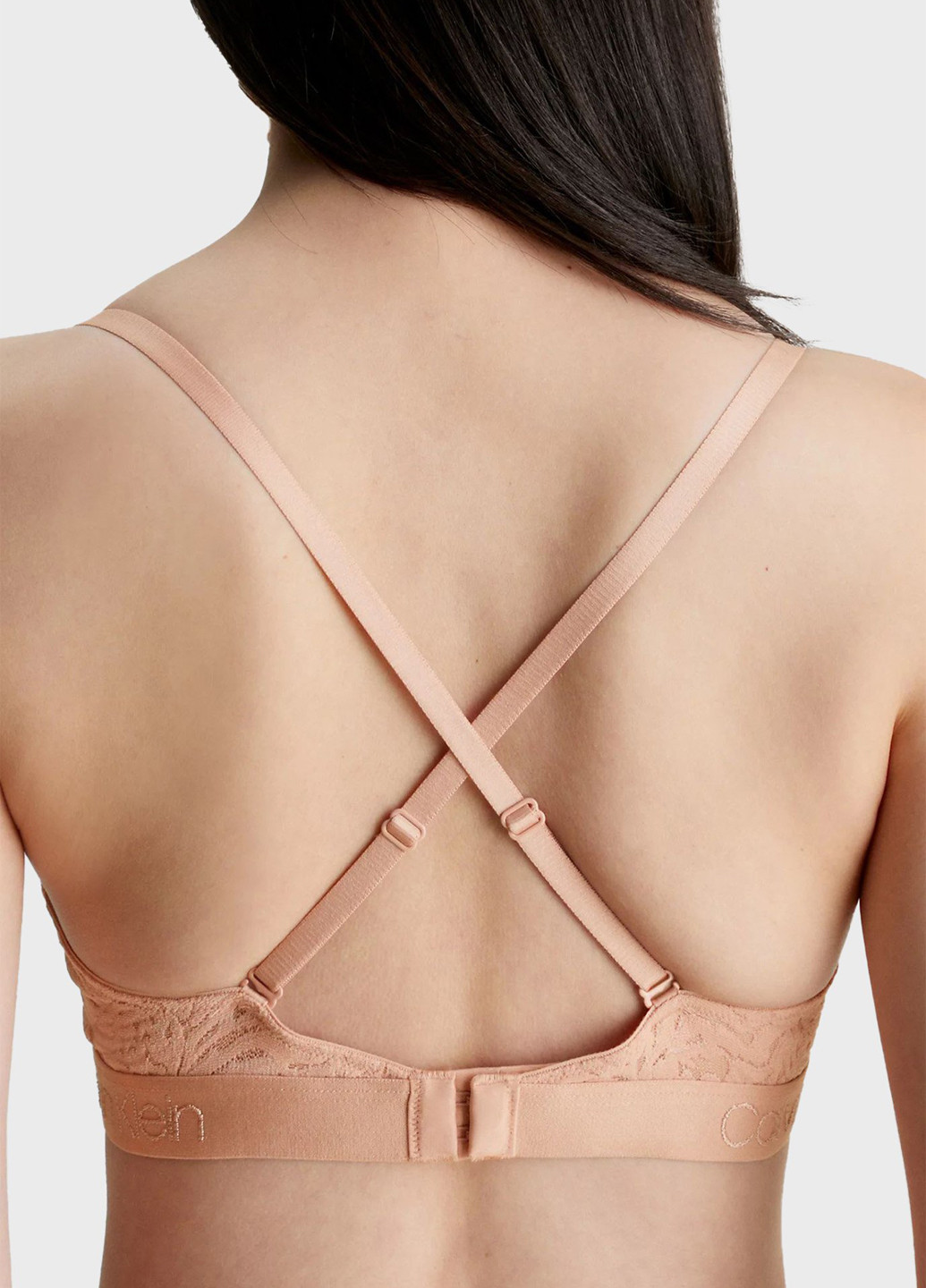 Бежевый корбей бюстгальтер Calvin Klein с косточками полиамид