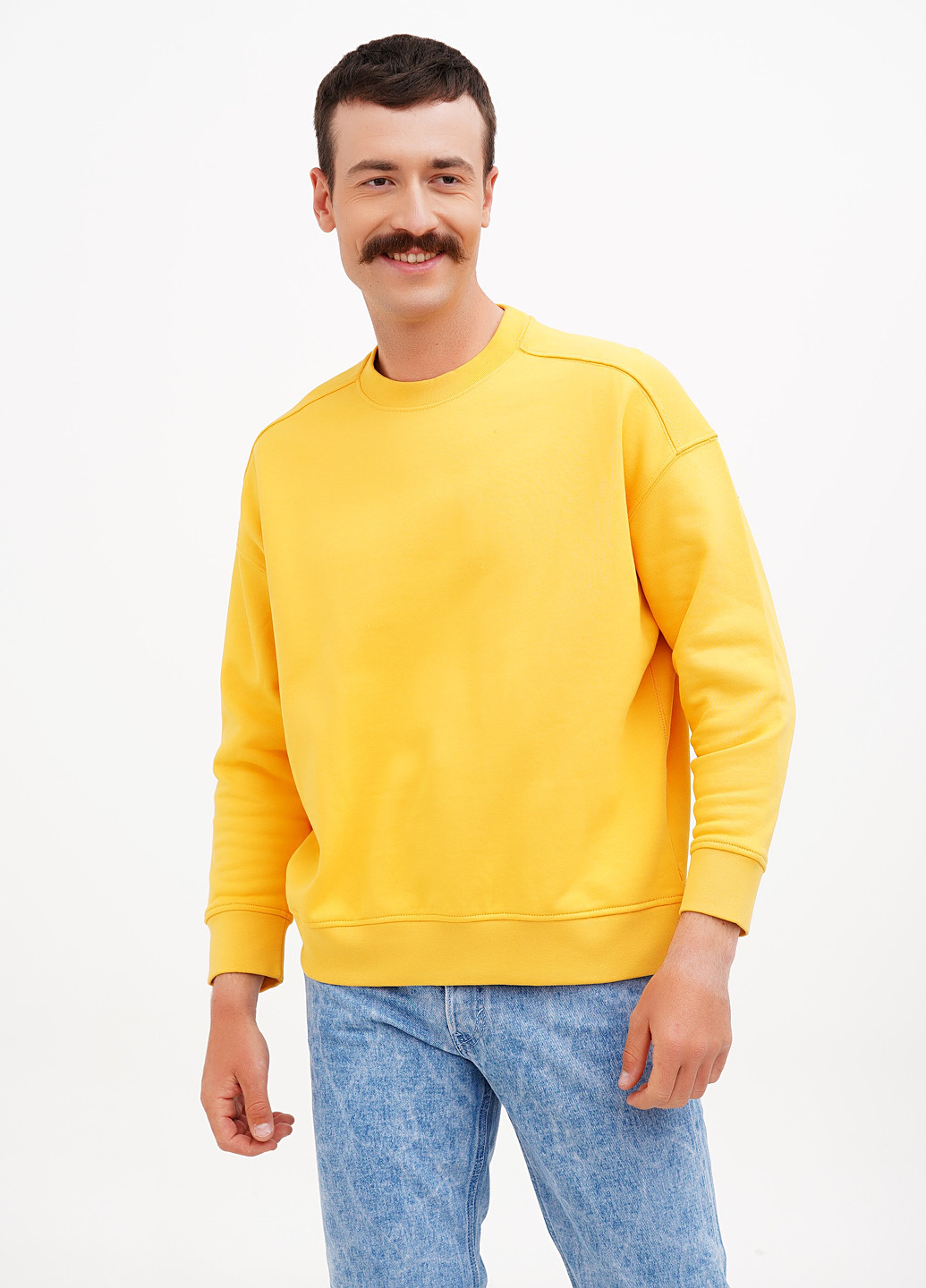 Желтый свитшот H&M однотонный без декора (366276669)