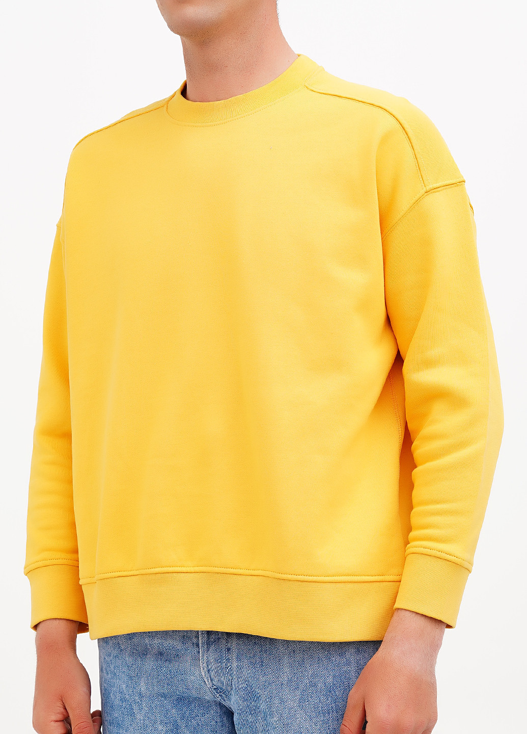 Желтый свитшот H&M однотонный без декора (366276669)