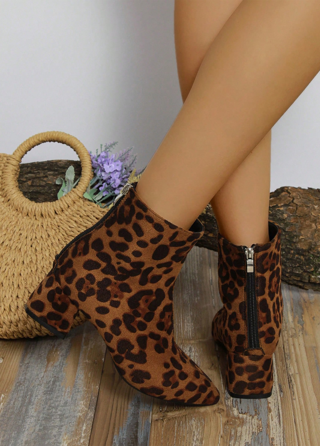 Осенние ботильоны SHEIN без декора тканевые