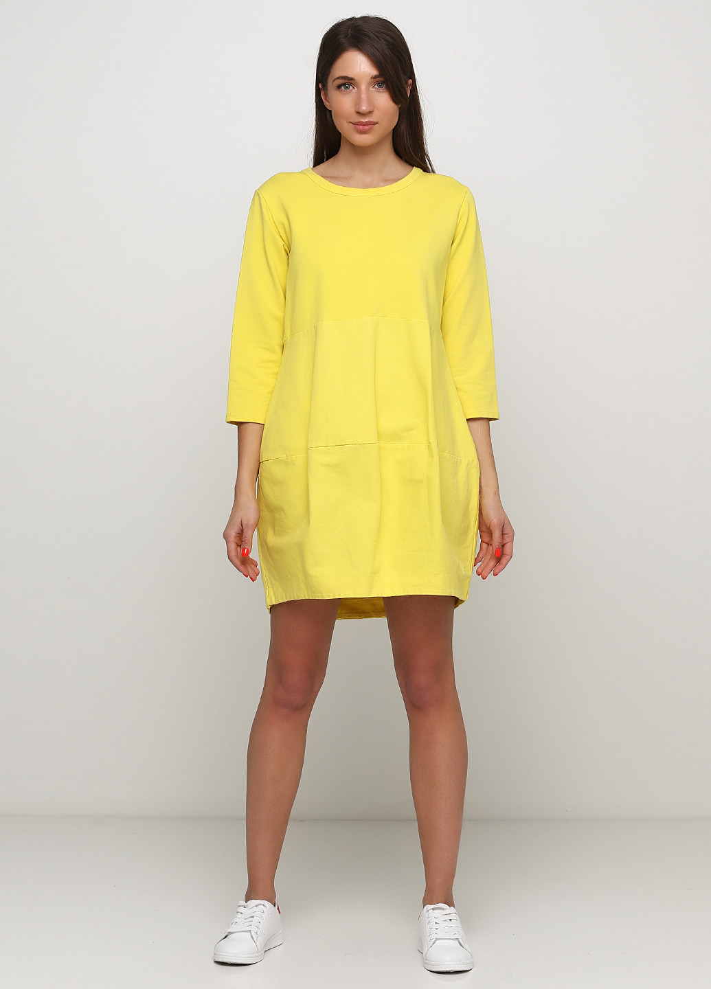 Желтое кэжуал платье оверсайз Wendy Trendy однотонное
