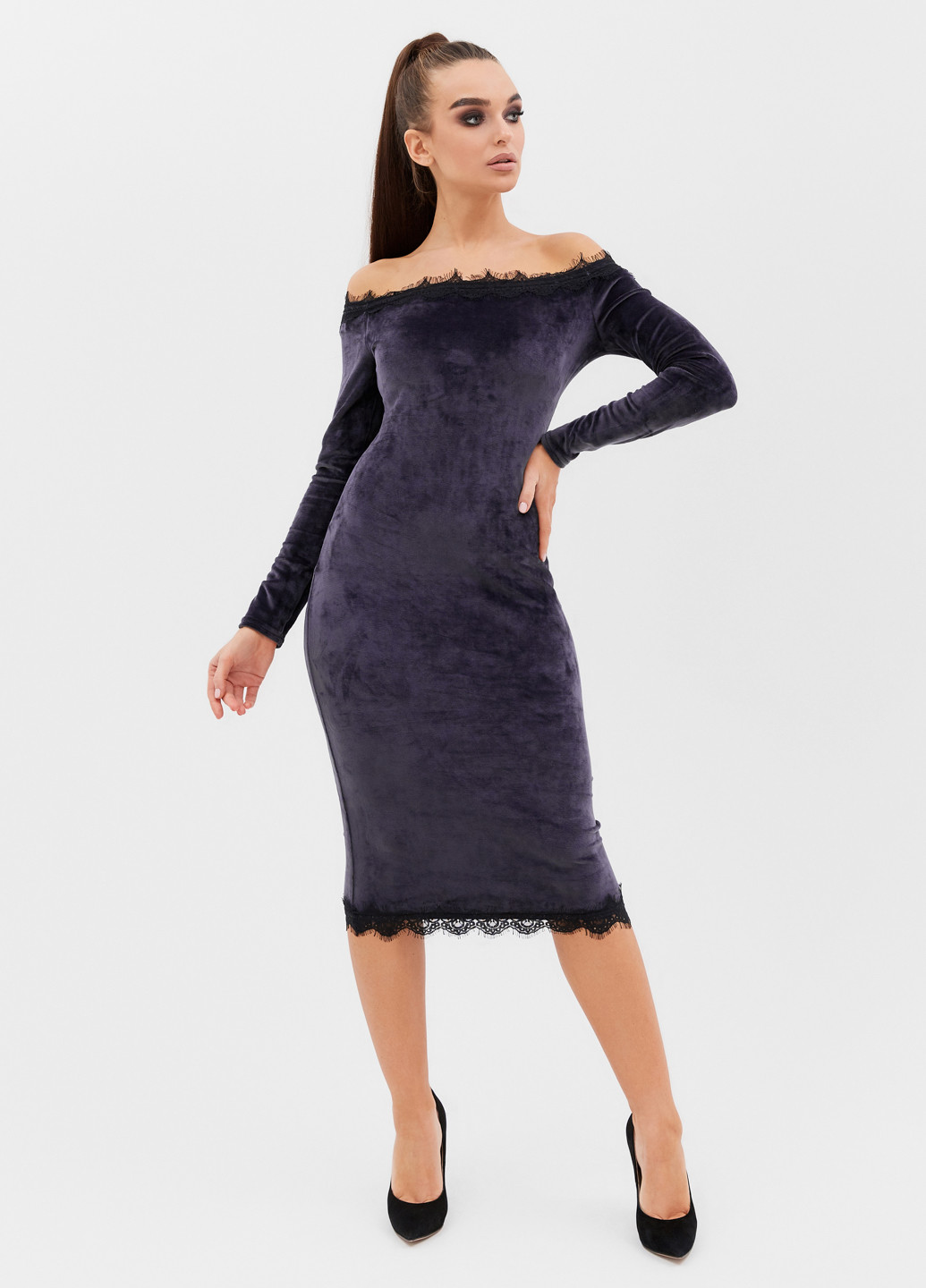 Фіолетова коктейльна сукня футляр ST-Seventeen однотонна
