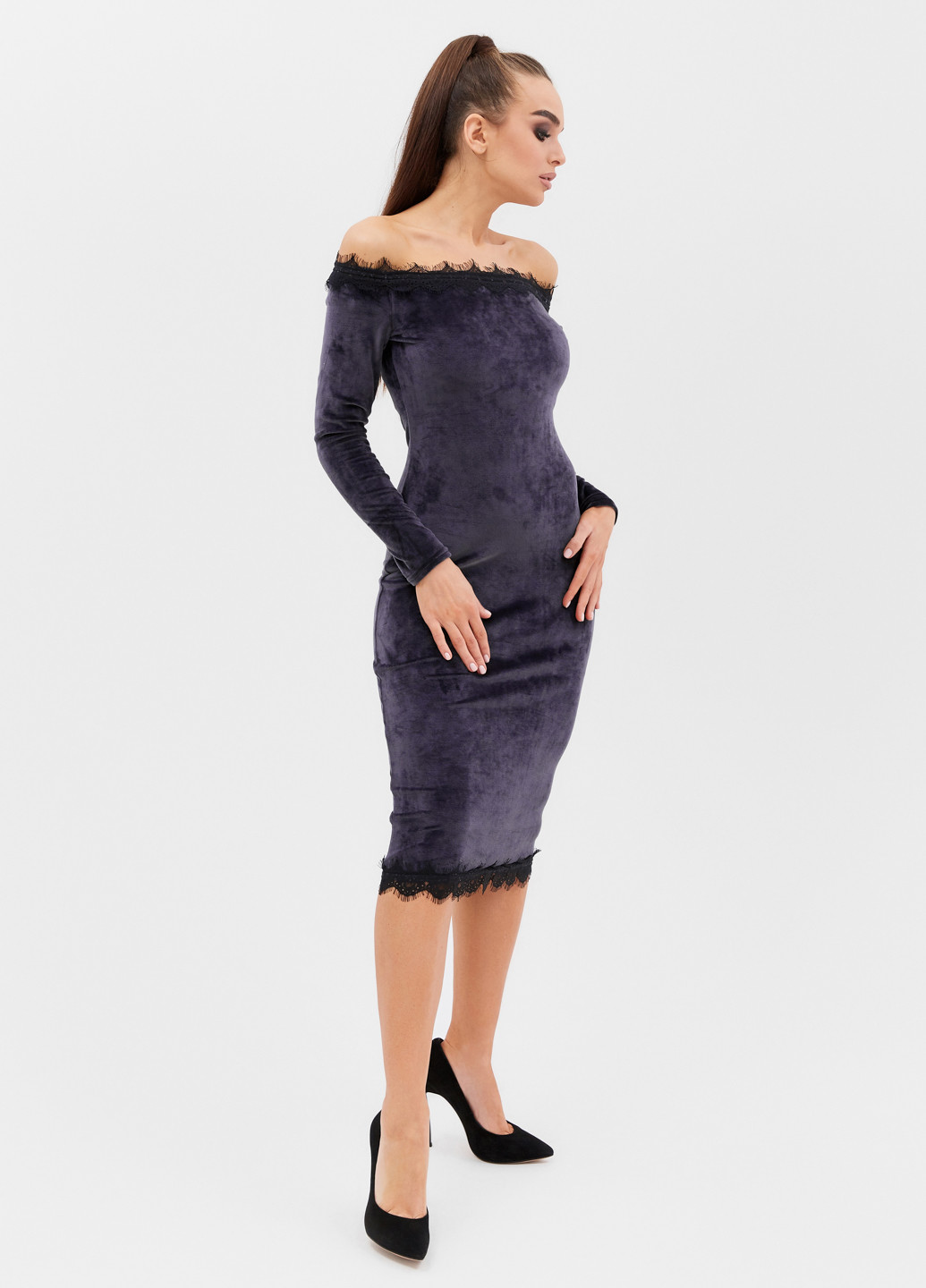 Фиолетовое коктейльное платье футляр ST-Seventeen однотонное