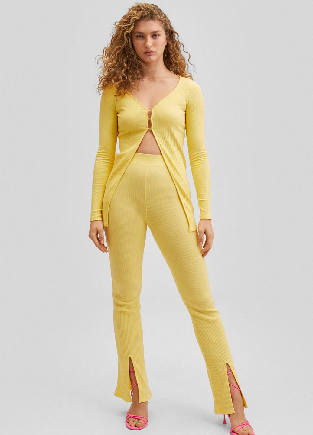 Желтый лето кардиган Mango