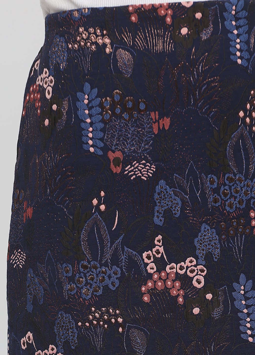 Темно-синяя кэжуал цветочной расцветки юбка Etam а-силуэта (трапеция)