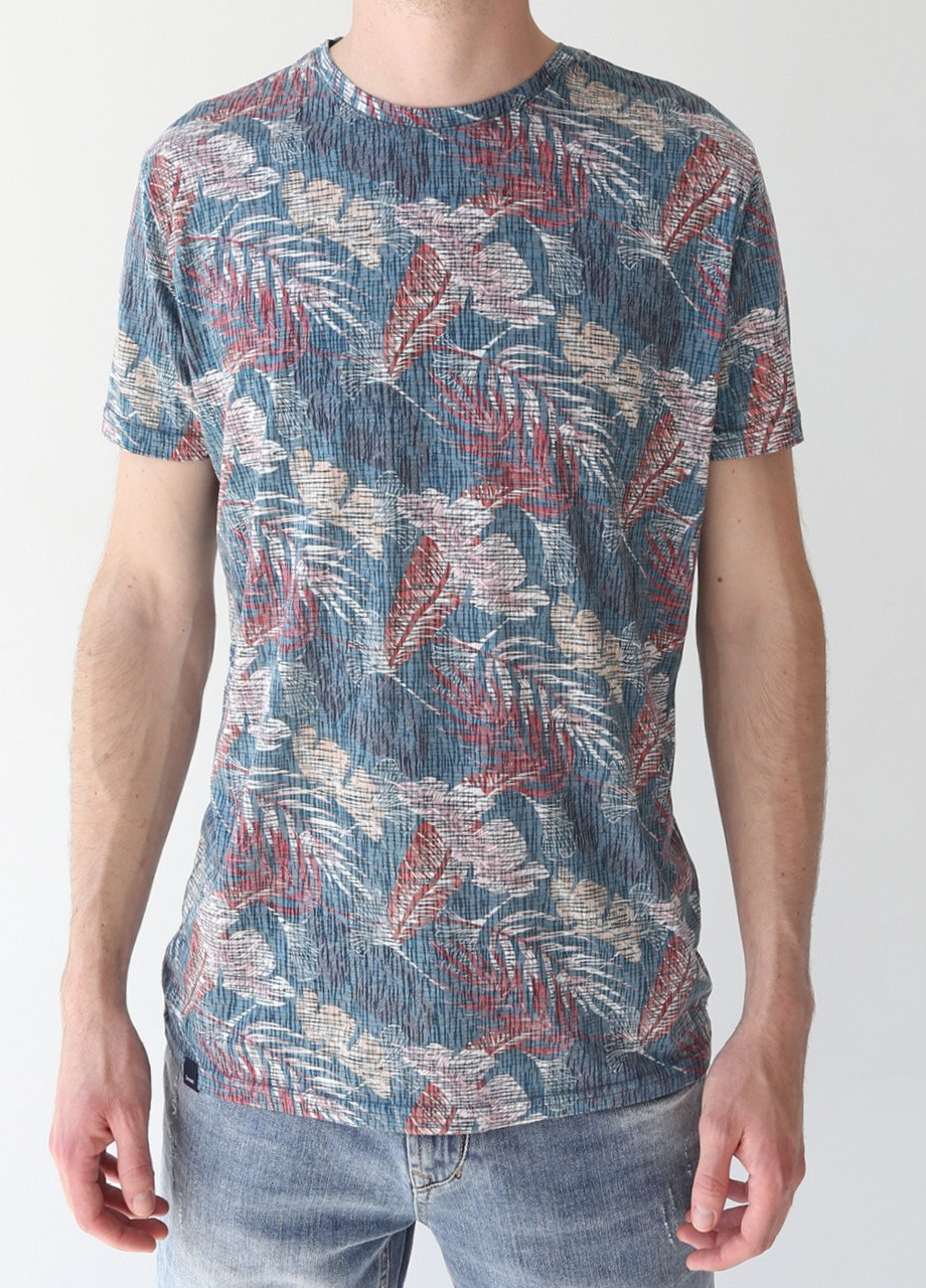 Темно-зелена футболка чоловіча темно-зелена тонка з пір'ям Jean Piere Прямая