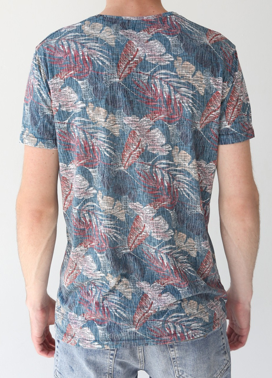 Темно-зелена футболка чоловіча темно-зелена тонка з пір'ям Jean Piere Прямая