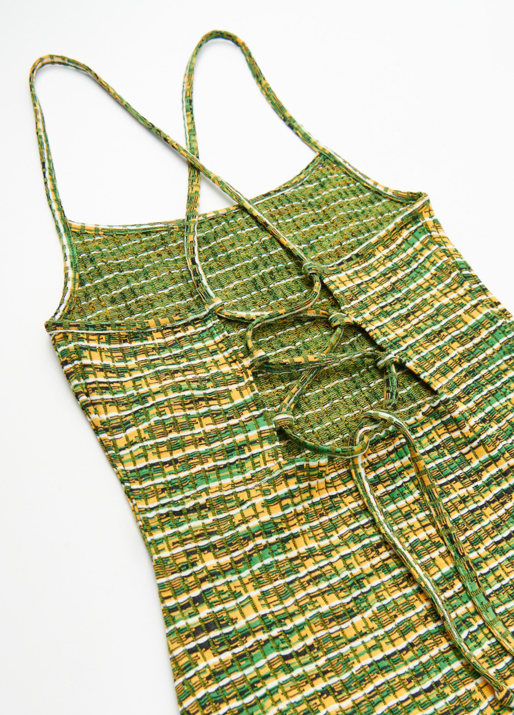 Зеленое кэжуал платье с открытой спиной House с абстрактным узором