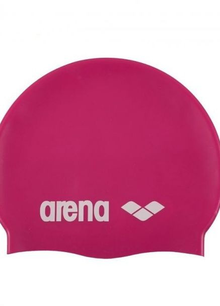 Шапка для плавання CLASSIC SILICONE фуксія, білий unisex OSFM Arena (261766416)