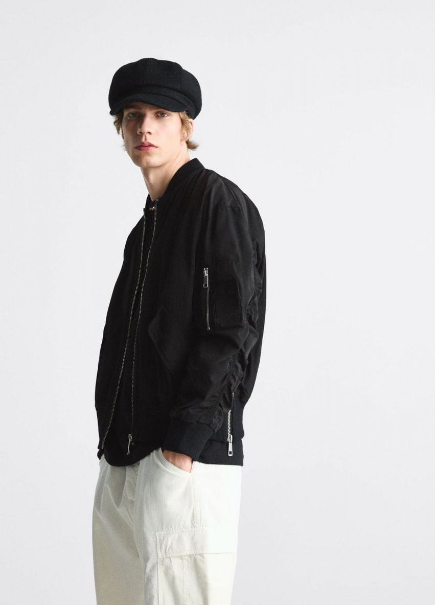 Черная демисезонная куртка Zara 8281 532 BLACK
