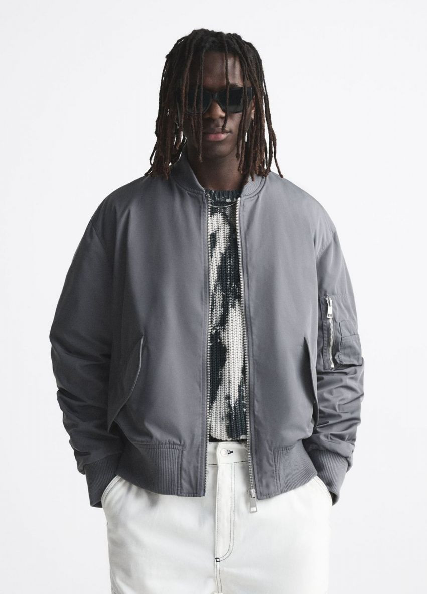 Сіра демісезонна куртка Zara 8281 430 lt grey