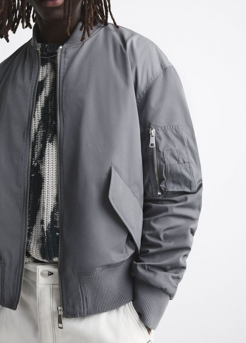 Сіра демісезонна куртка Zara 8281 430 lt grey