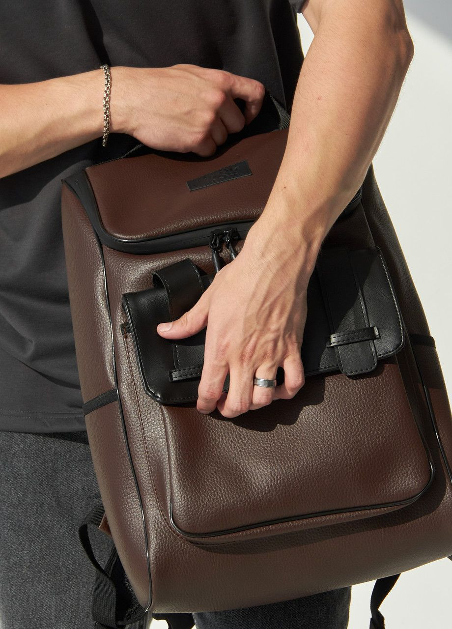 Функциональный рюкзак из экокожи для путешествий, рюкзак классического стиля для ноутбука No Brand huline (261927370)