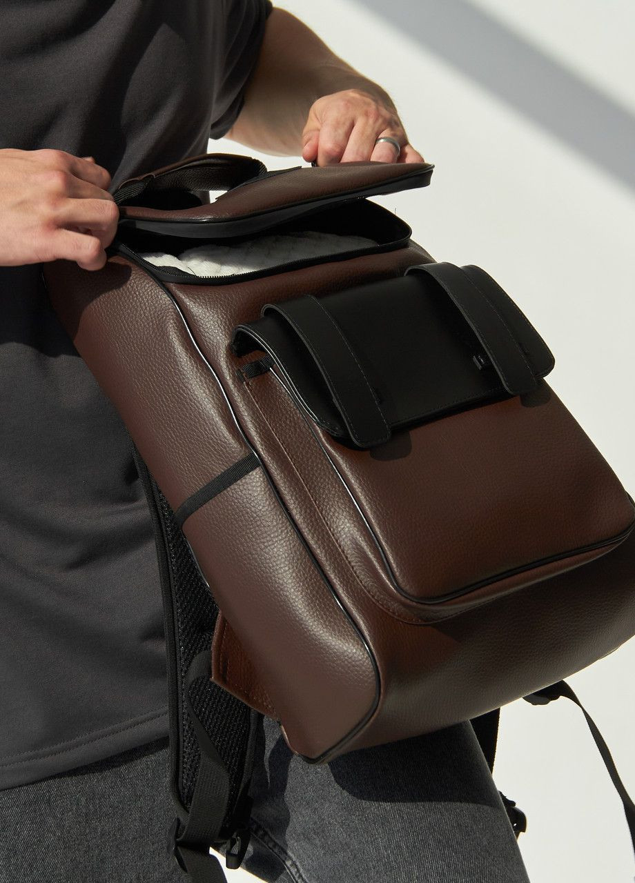 Функціональний рюкзак з екошкіри для подорожей, рюкзак класичного стилю для ноутбука No Brand Huline (261927370)