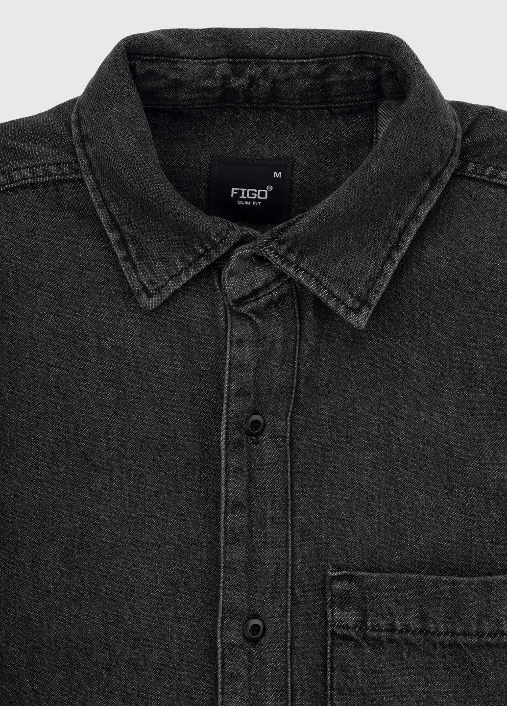 Темно-серая повседневный рубашка однотонная Figo