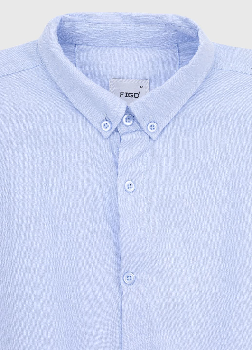 Голубой повседневный рубашка однотонная Figo