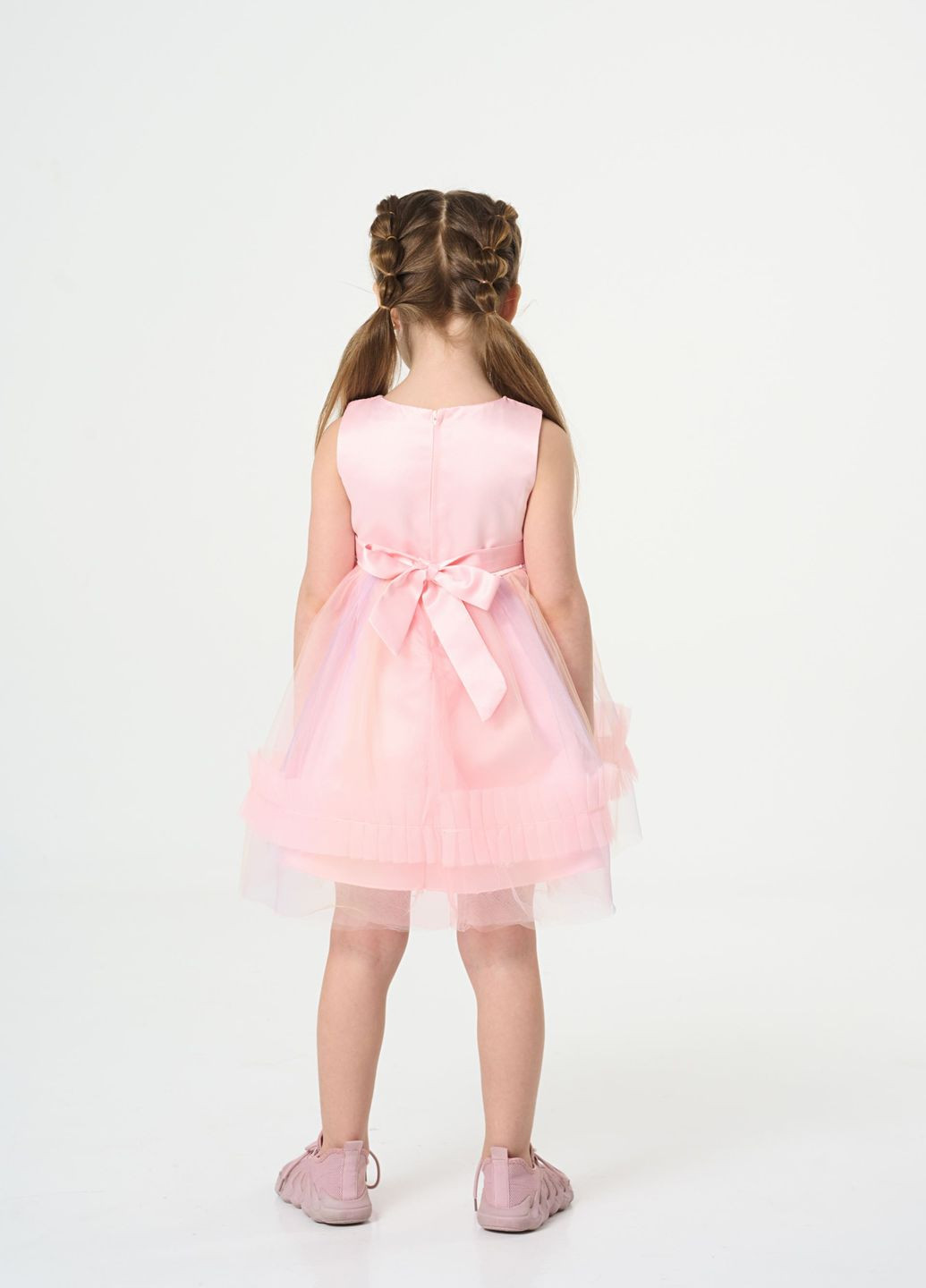 Розовое розовое платье с розами на поясе и градиентом Yumster (261761668)