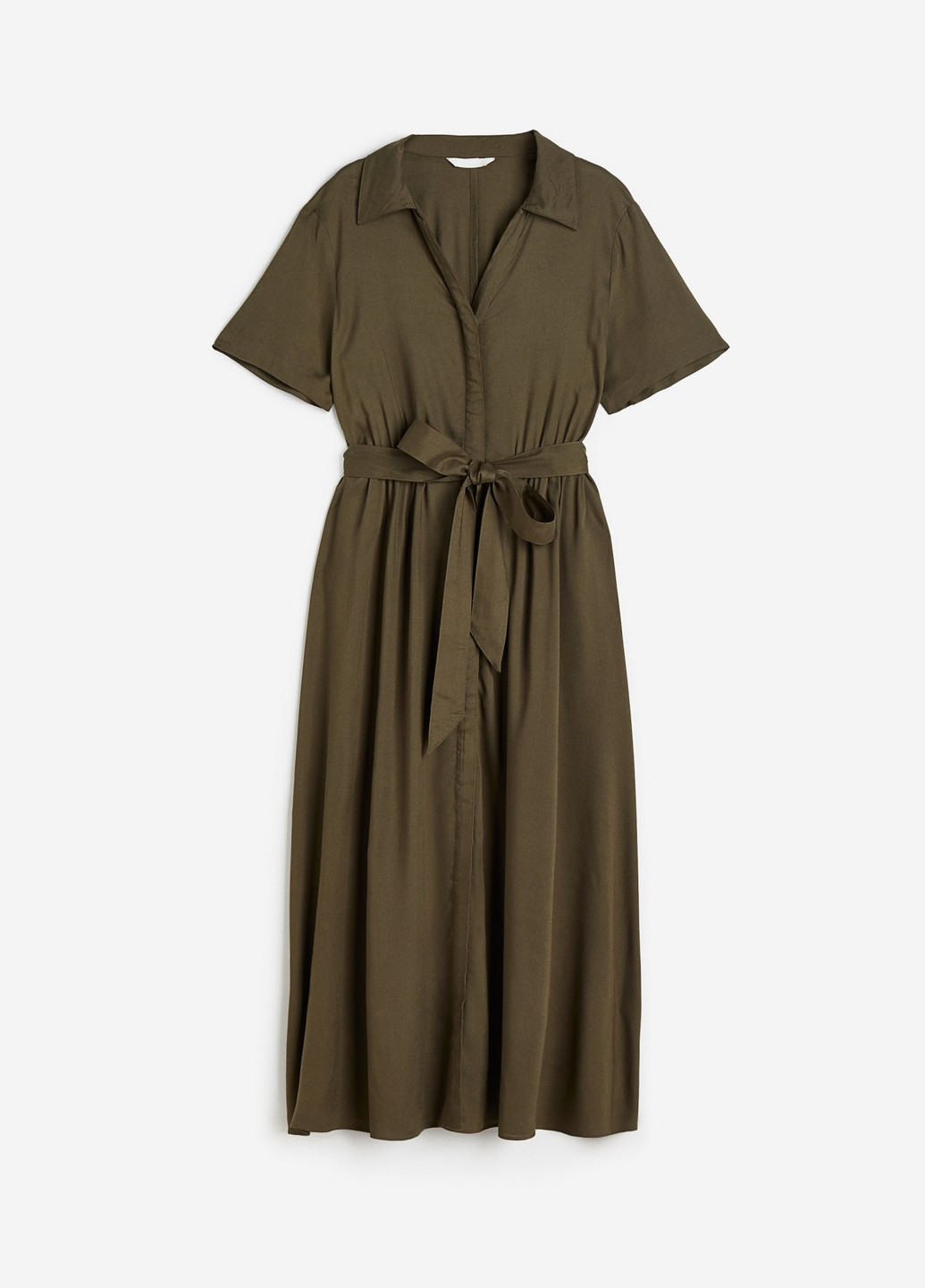 Оливковое (хаки) повседневный платье H&M однотонное