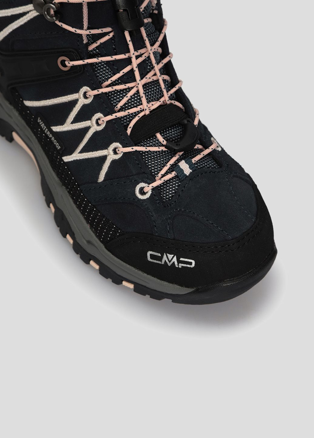 Черные спортивные осенние черные треккинговые ботинки kids rigel mid trekking shoe w CMP