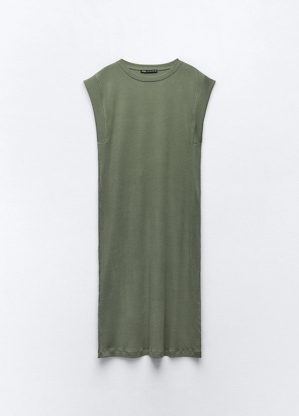 Оливковое (хаки) повседневный платье Zara однотонное