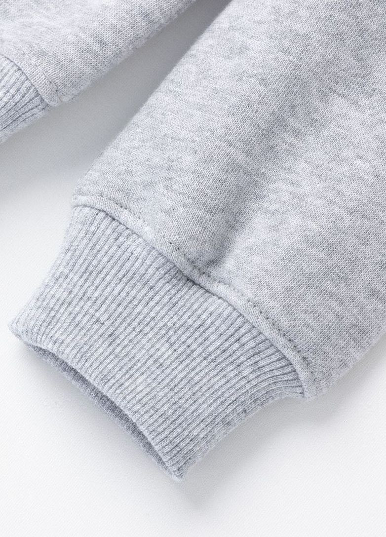 Yumster свитшот утепленный с рисунком и вышивкой, серый рисунок серый кэжуал хлопок