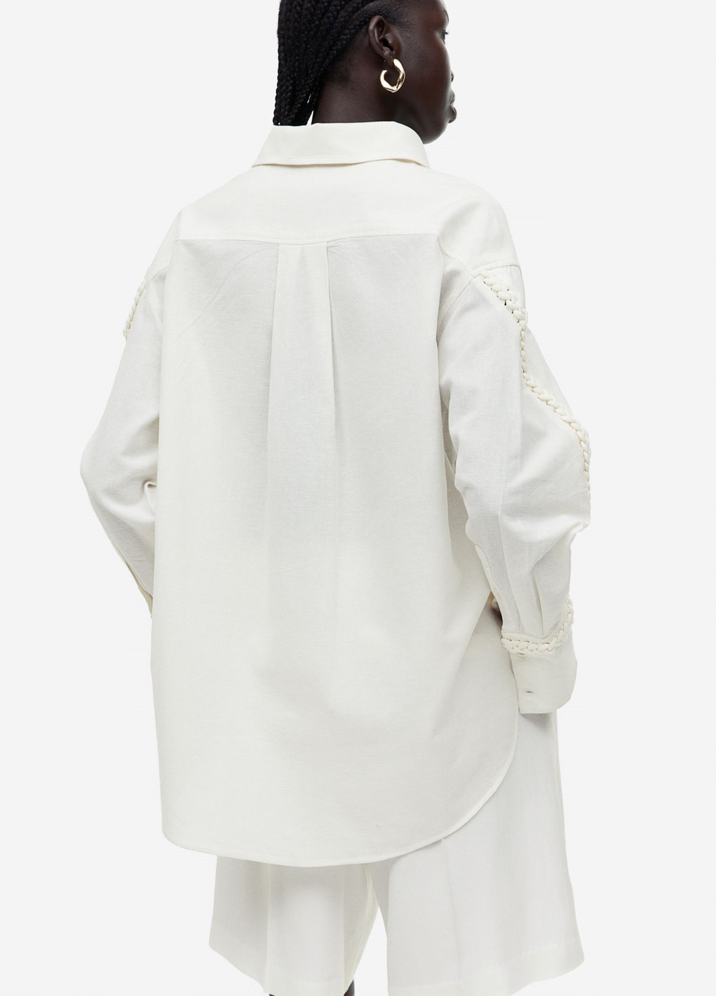 Белая праздничный рубашка однотонная H&M