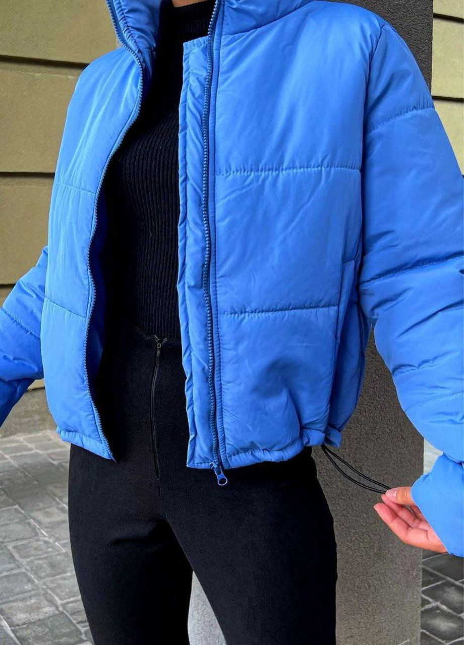 Голубая демисезонная куртка стеганая укороченная Liton
