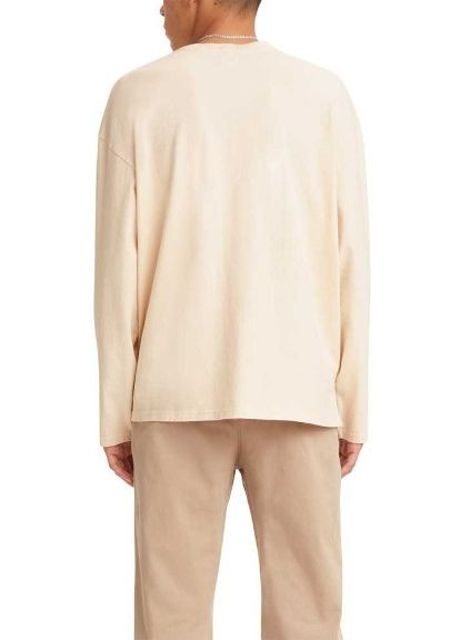 Лонгслів Levi's Slouchy Pocket Greige Long Sleeve T-Shirt меланж айворі кежуали бавовна органічна