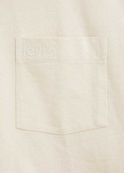 Лонгслів Levi's Slouchy Pocket Greige Long Sleeve T-Shirt меланж айворі кежуали бавовна органічна