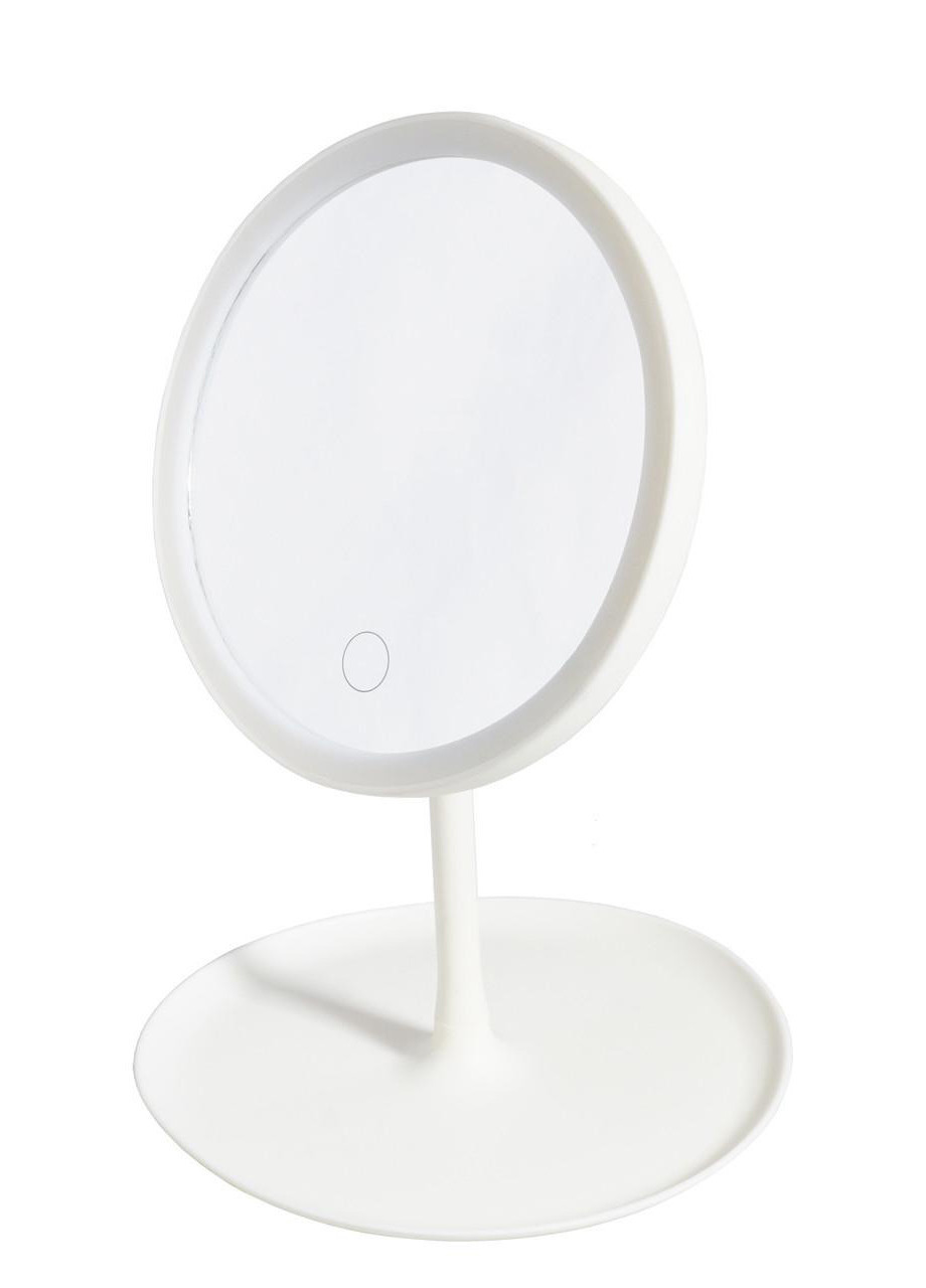 Зеркало компактное косметическое Supretto со светодиодной подсветкой настольное Белое No Brand (261855626)