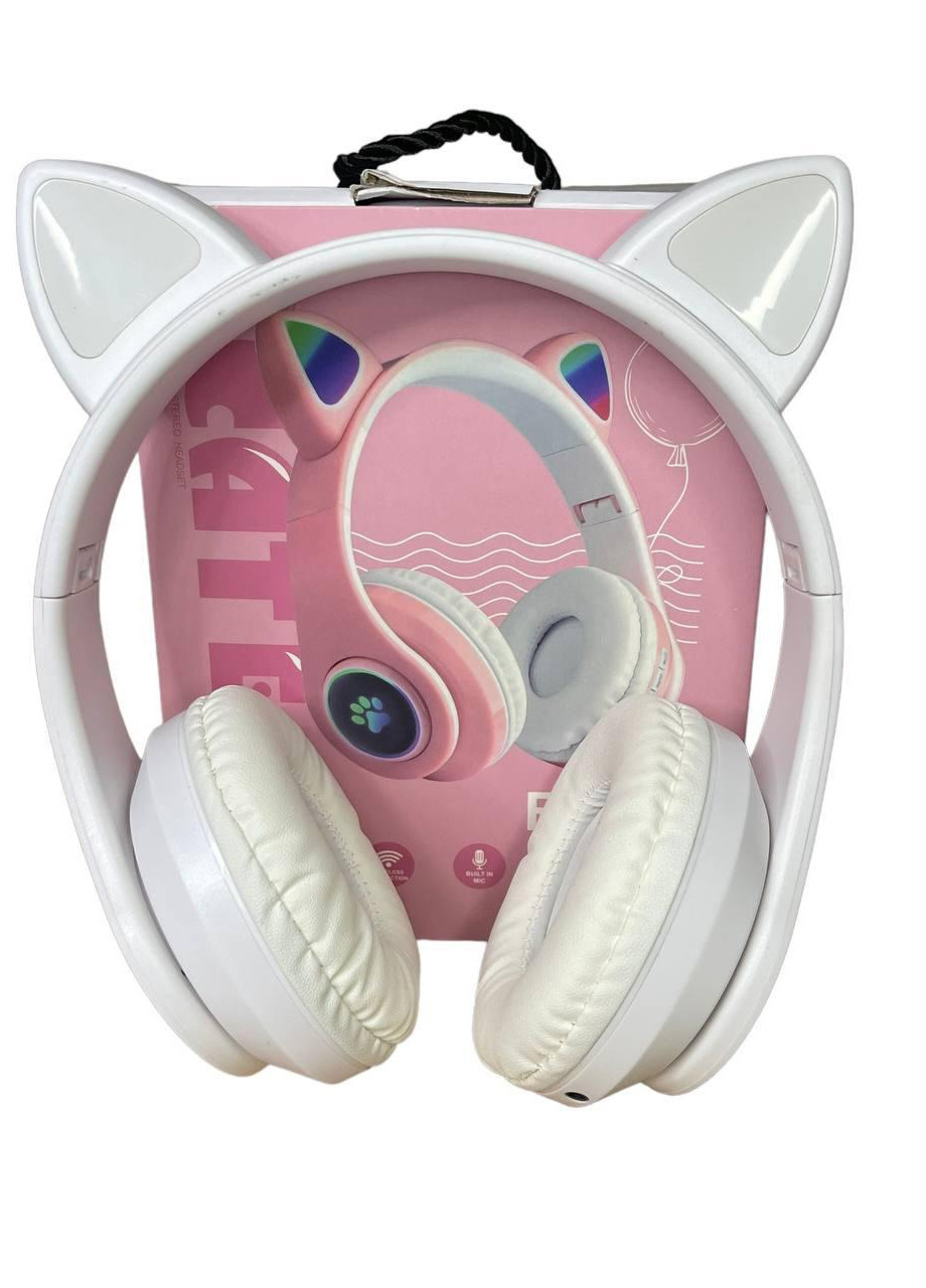 Навушники з вушками Cat Ear В39М бездротові з підсвічуванням / FM-радіо / MicroSD / Bluetooth білі No Brand (261855557)