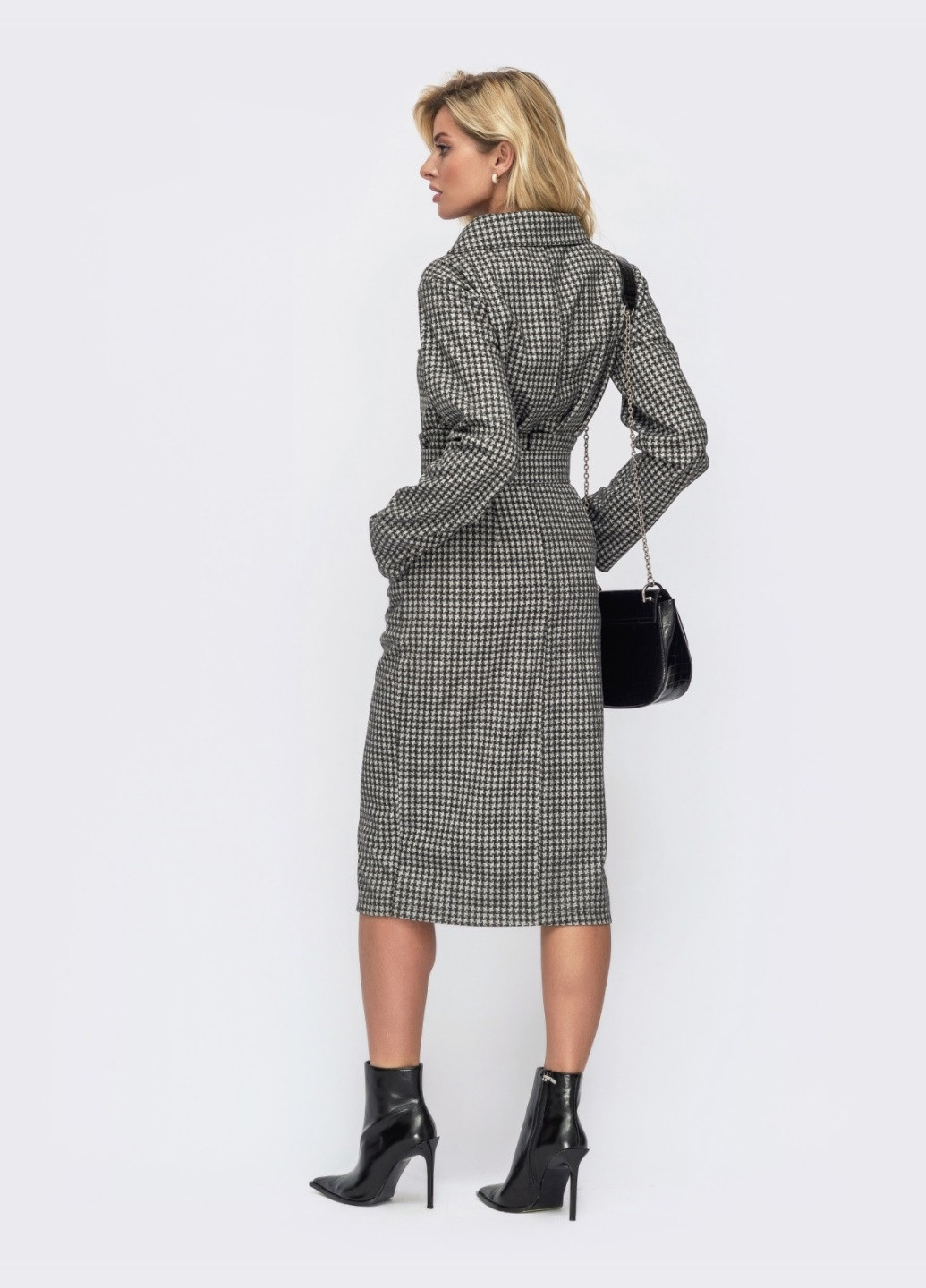 черный костюм с узором из кофты и юбки с разрезом Dressa (261856887)