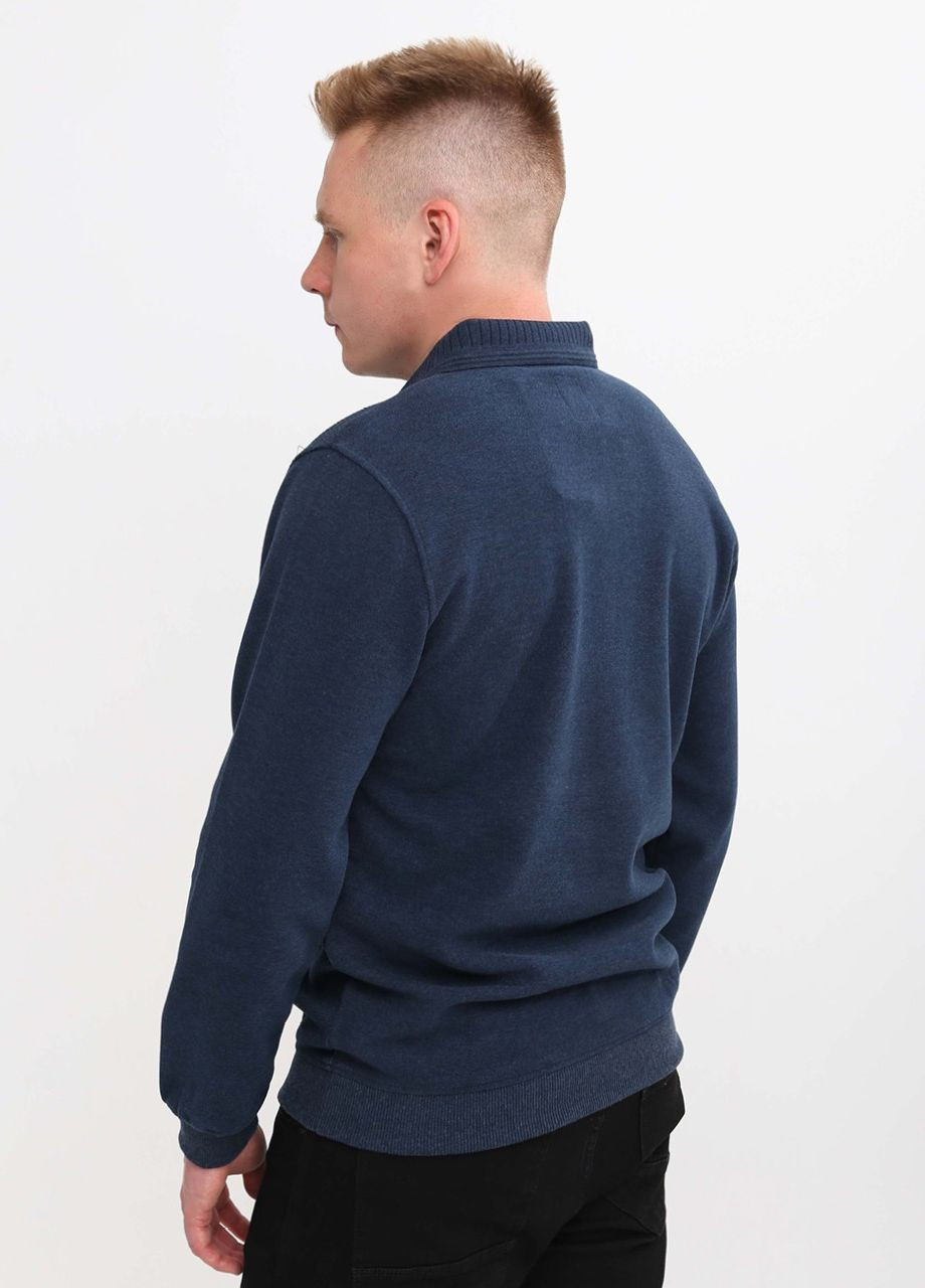 Поло чоловіче синє щільне з довгим рукавом MCS Прямая (261855938)